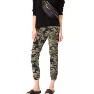 NILI LOTAN French Camo Military Pants Joggers Cropped Patch Pocket 8